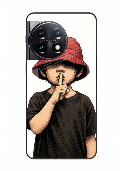 Boy With Bucket Hat aesthetic illustration OnePlus 11 glass back cover