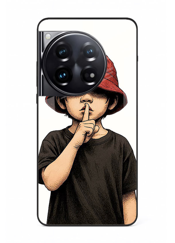 Boy With Bucket Hat aesthetic illustration OnePlus 12 glass back cover