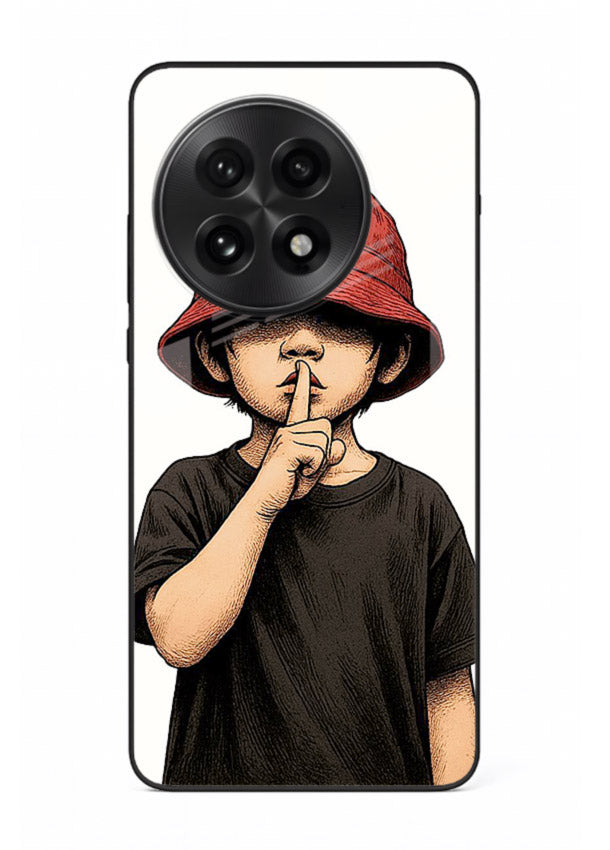 Boy With Bucket Hat aesthetic illustration OnePlus 13 glass back cover