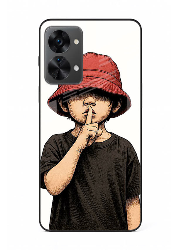 Boy With Bucket Hat aesthetic illustration OnePlus Nord 2T glass back cover