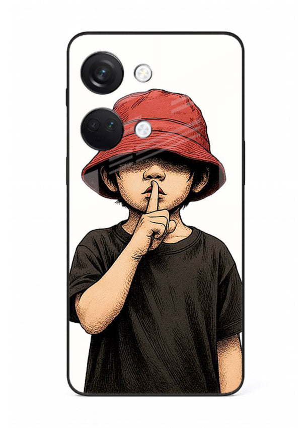 Boy With Bucket Hat aesthetic illustration OnePlus Nord 3 glass back cover