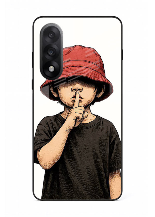 Boy With Bucket Hat aesthetic illustration OnePlus Nord 5 glass back cover