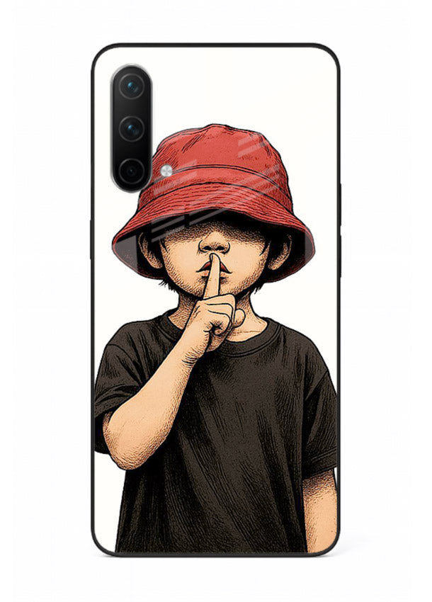 Boy With Bucket Hat aesthetic illustration OnePlus Nord CE 5G glass back cover