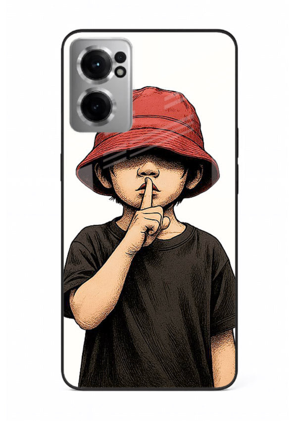 Boy With Bucket Hat aesthetic illustration OnePlus Nord CE2 5G glass back cover