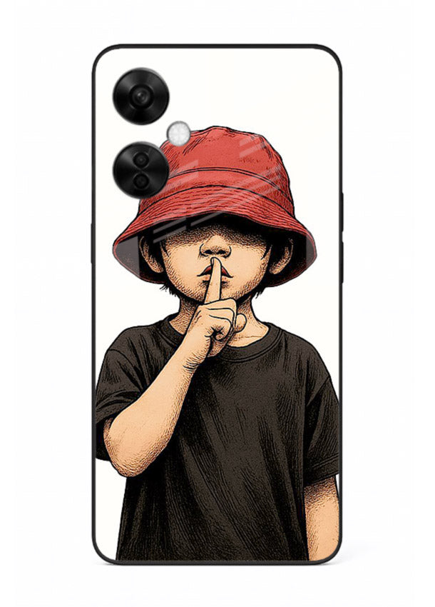 Boy With Bucket Hat aesthetic illustration OnePlus Nord CE3 Lite glass back cover
