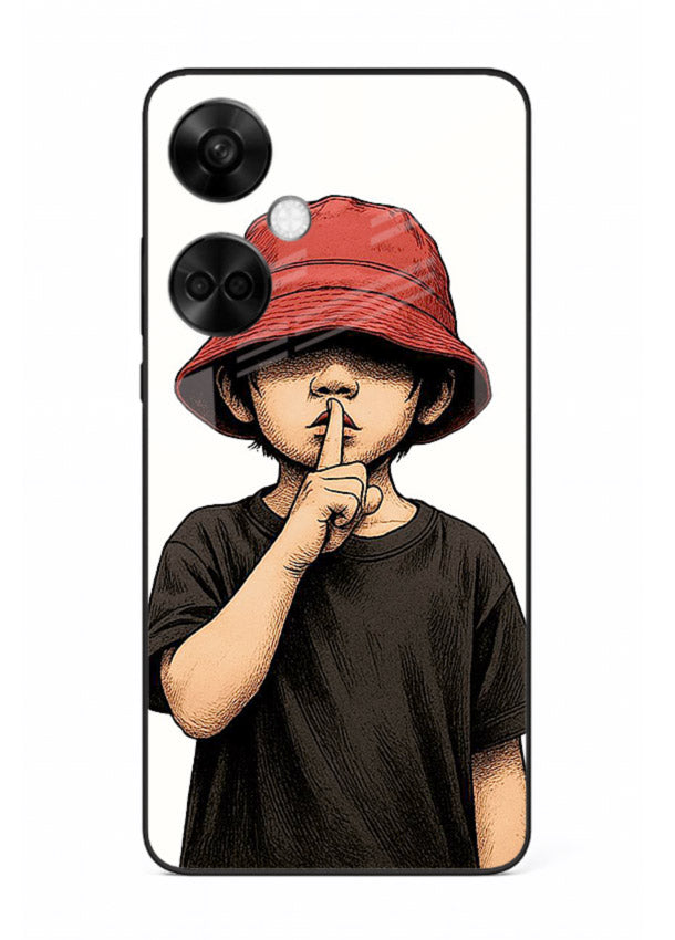 Boy With Bucket Hat aesthetic illustration OnePlus Nord CE3 glass back cover