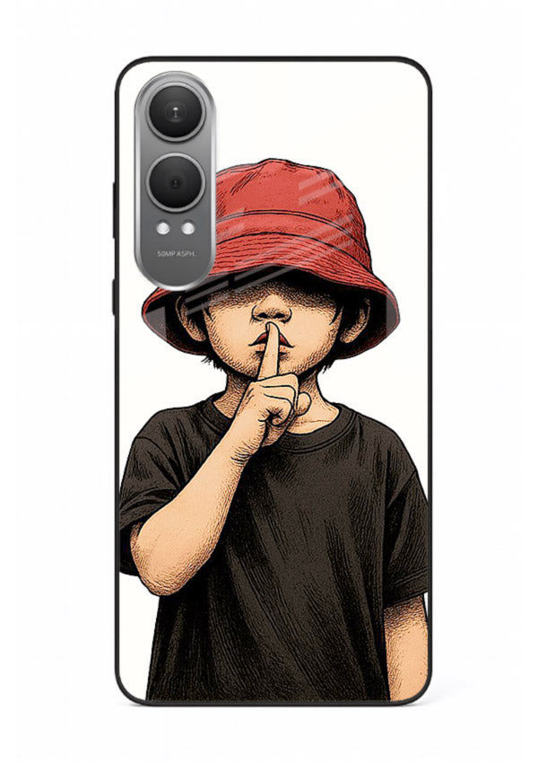 Boy With Bucket Hat aesthetic illustration OnePlus Nord CE4 Lite glass back cover