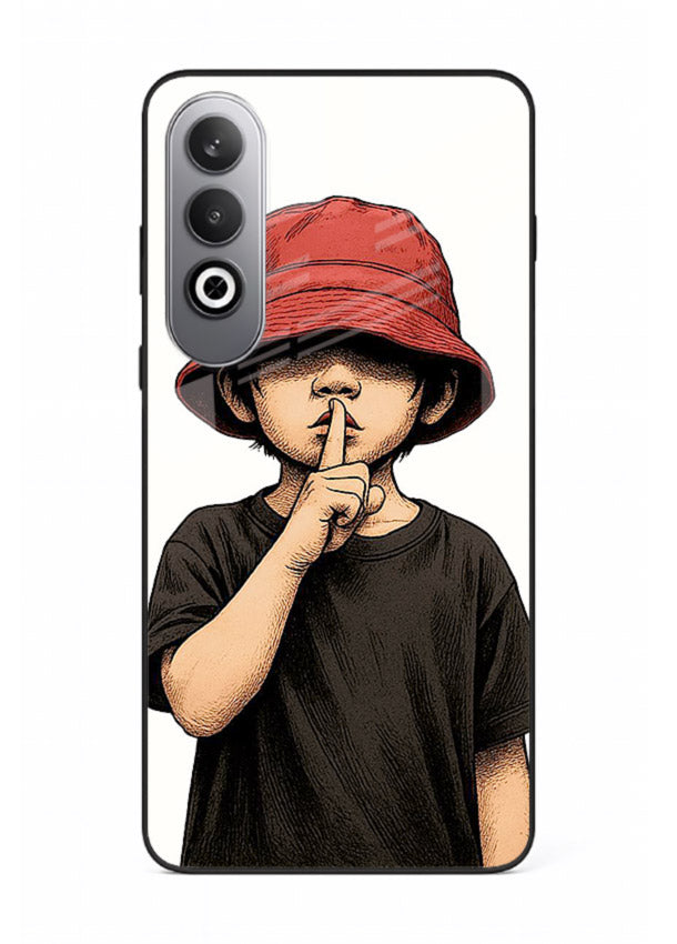 Boy With Bucket Hat aesthetic illustration OnePlus Nord CE4 glass back cover