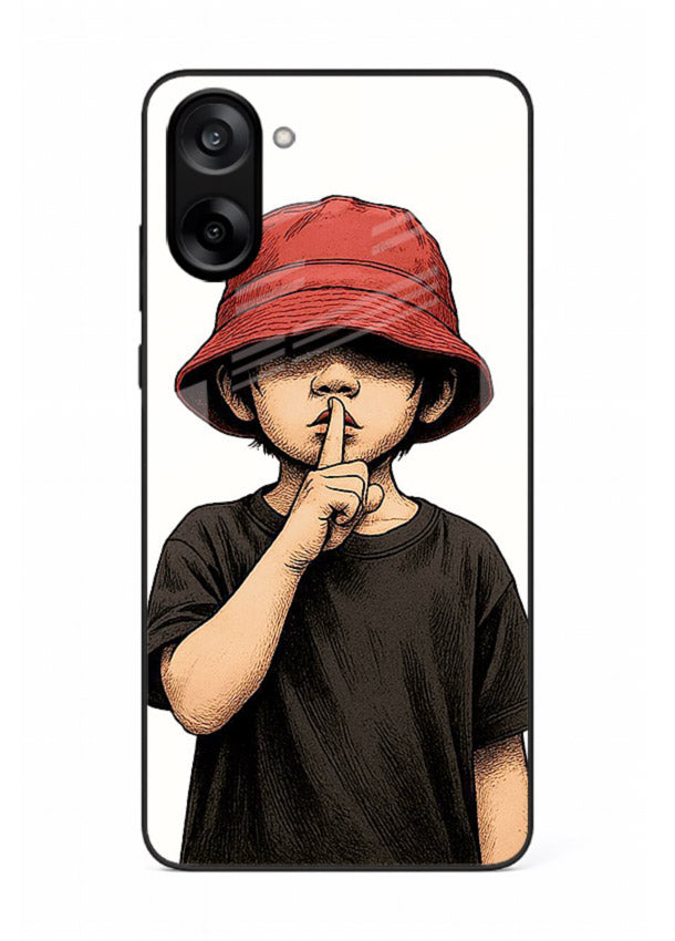 Boy With Bucket Hat aesthetic illustration OnePlus Nord CE5 glass back cover