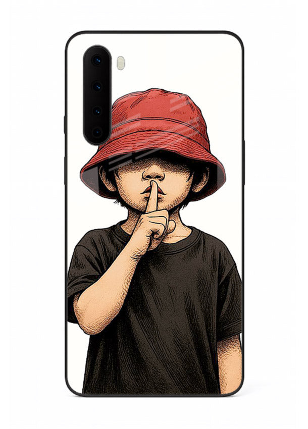 Boy With Bucket Hat aesthetic illustration OnePlus Nord glass back cover
