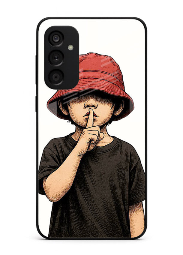 Boy With Bucket Hat aesthetic illustration Samsung F34 5G glass back cover