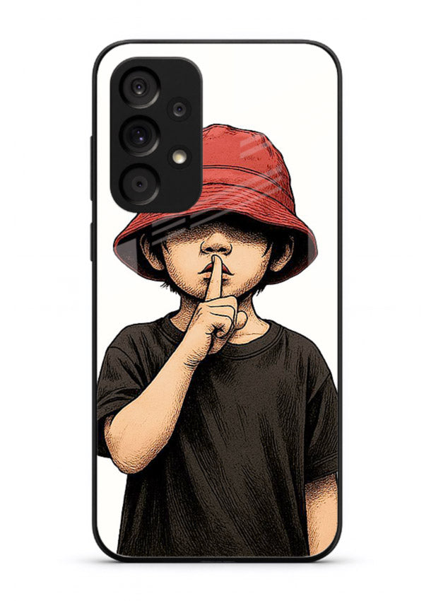 Boy With Bucket Hat aesthetic illustration Samsung M32 5G glass back cover