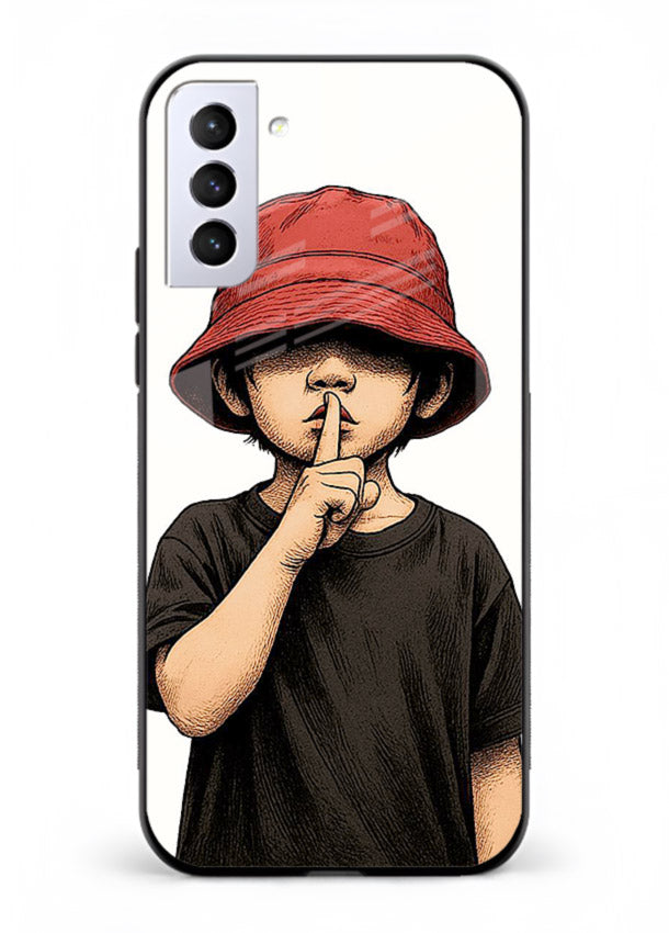 Boy With Bucket Hat aesthetic illustration Samsung S21 FE glass back cover