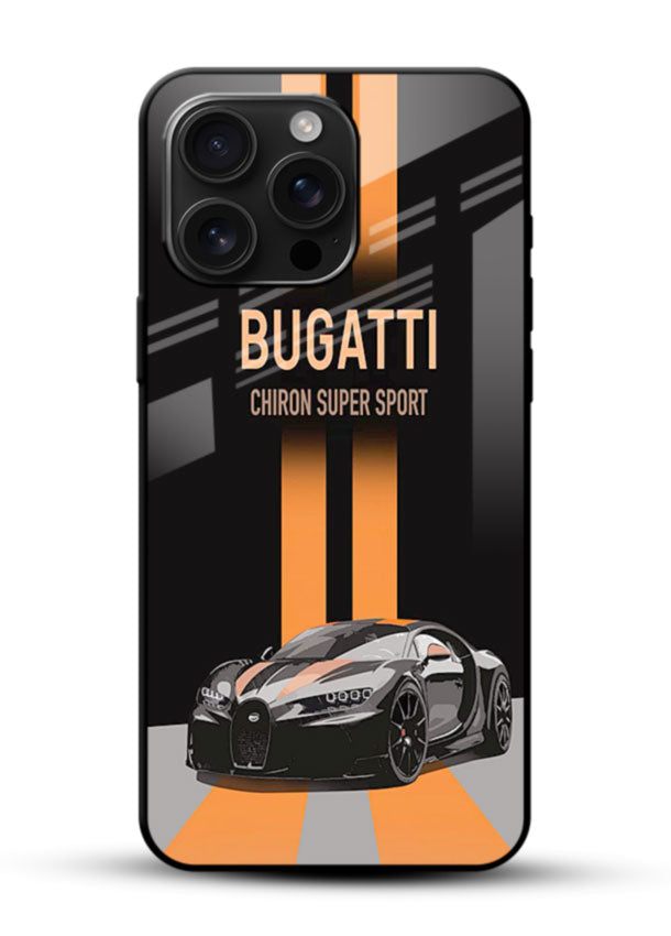 Bugatti hypercar with dual racing stripes in bold luxury design layout - 1