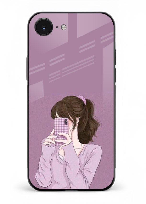 Camera Shy Girl aesthetic portrait iphone 16e glass back cover