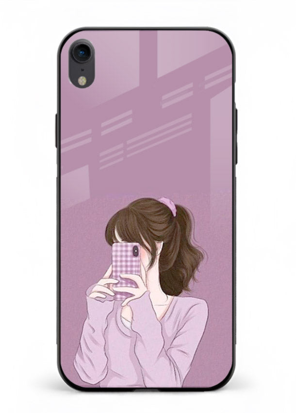 Camera Shy Girl aesthetic portrait iphone xr glass back cover