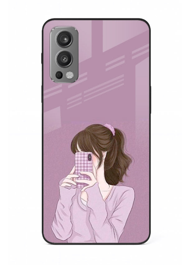 Camera Shy Girl aesthetic portrait OnePlus Nord 2 glass back cover