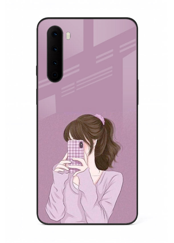 Camera Shy Girl aesthetic portrait OnePlus Nord glass back cover