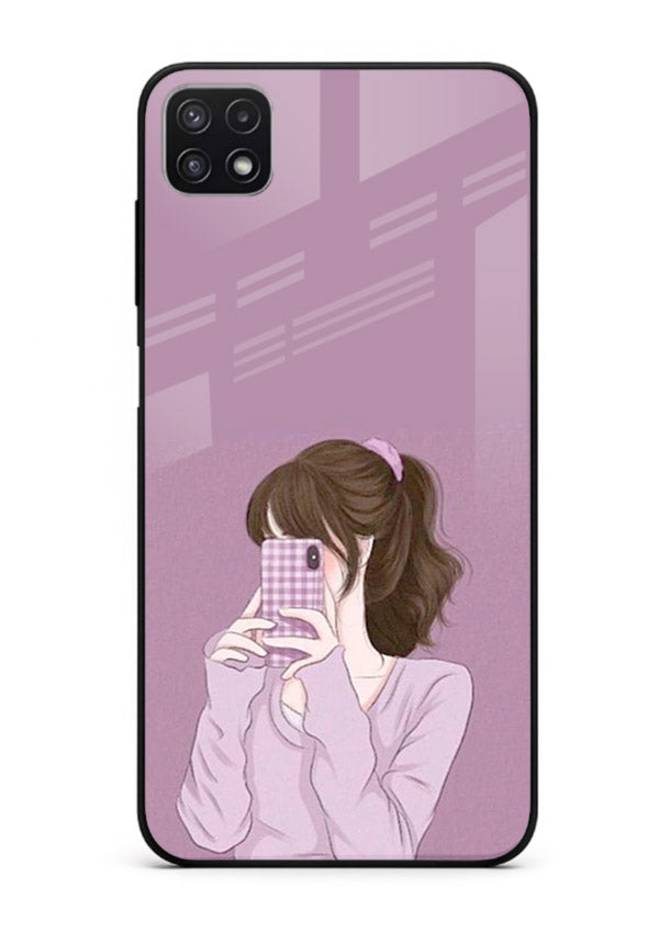 Camera Shy Girl aesthetic portrait Samsung F42 5G glass back cover