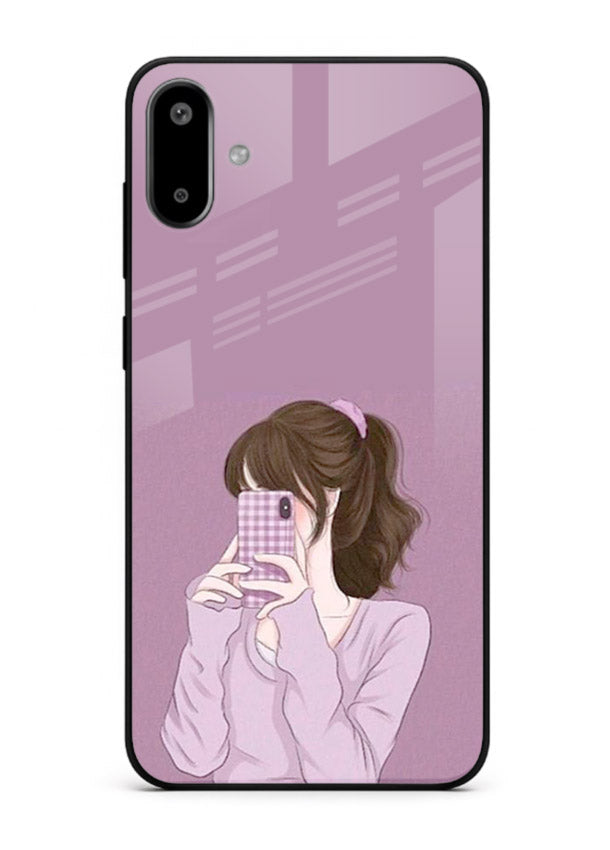 Camera Shy Girl aesthetic portrait Samsung F06 5G glass back cover