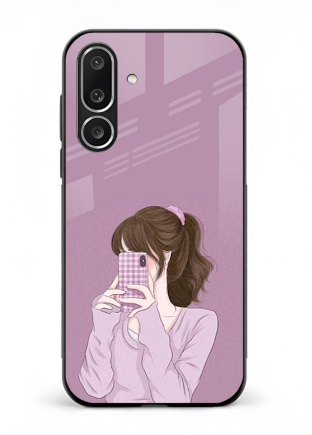 Camera Shy Girl aesthetic portrait Samsung M56 5G glass back cover