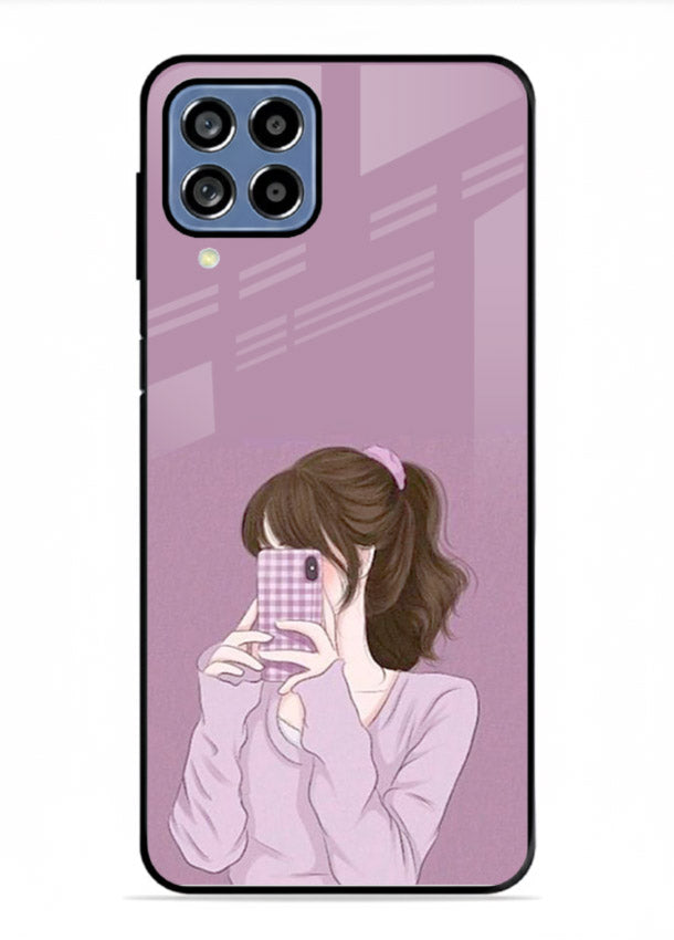 Camera Shy Girl aesthetic portrait Samsung F22 4G glass back cover