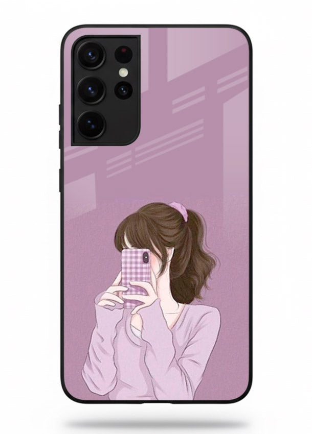 Camera Shy Girl aesthetic portrait Samsung S21 Ultra glass back cover