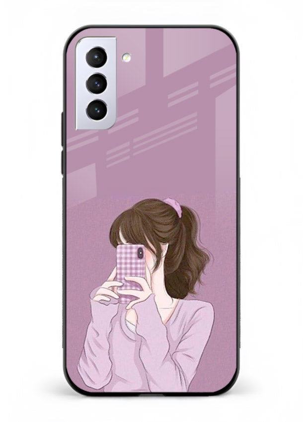 Camera Shy Girl aesthetic portrait Samsung S21 FE glass back cover
