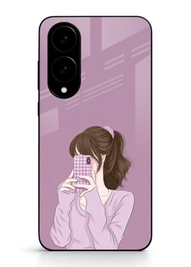 Camera Shy Girl aesthetic portrait Samsung S25 Edge glass back cover
