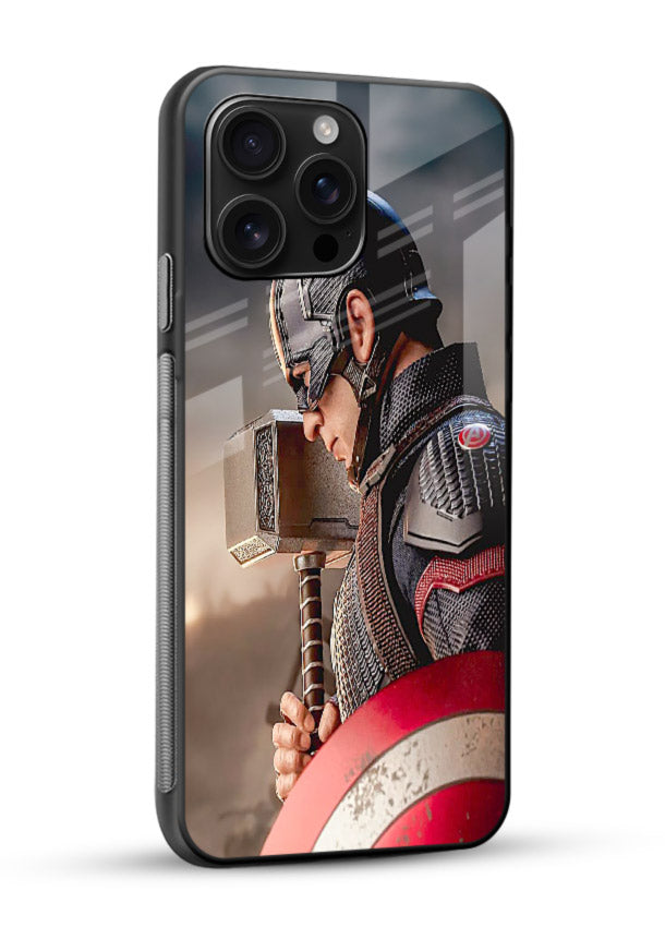 Captain America Shield Focus cover for Glossy Vibrant Premium Look - Angle Side