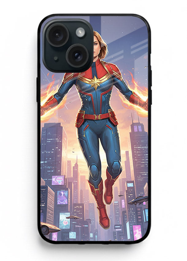 Captain Marvel Glow Energy cover for Apple iPhone 15 Plus