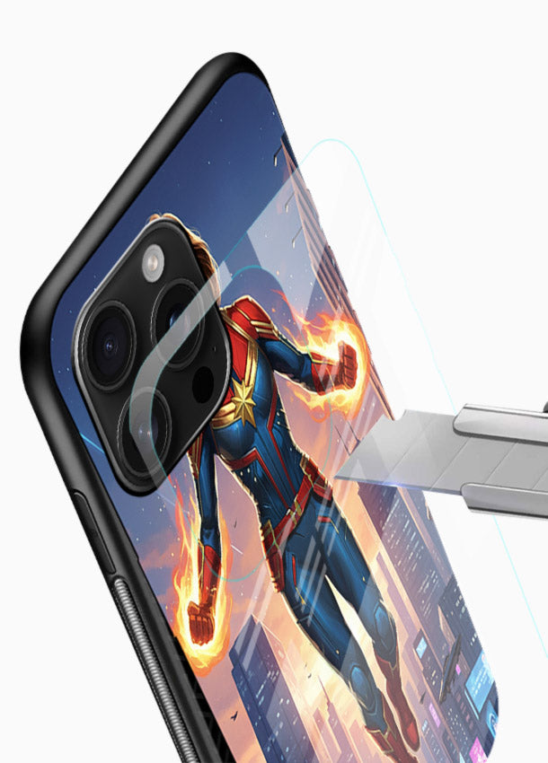 Captain Marvel Glow Energy cover for Glossy Vibrant Premium Look - Angle Blade