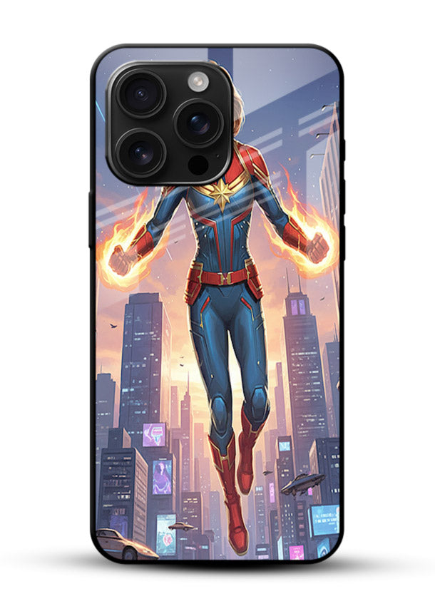 Captain Marvel Glow Energy cover for Glossy Vibrant Premium Look - Angle Front
