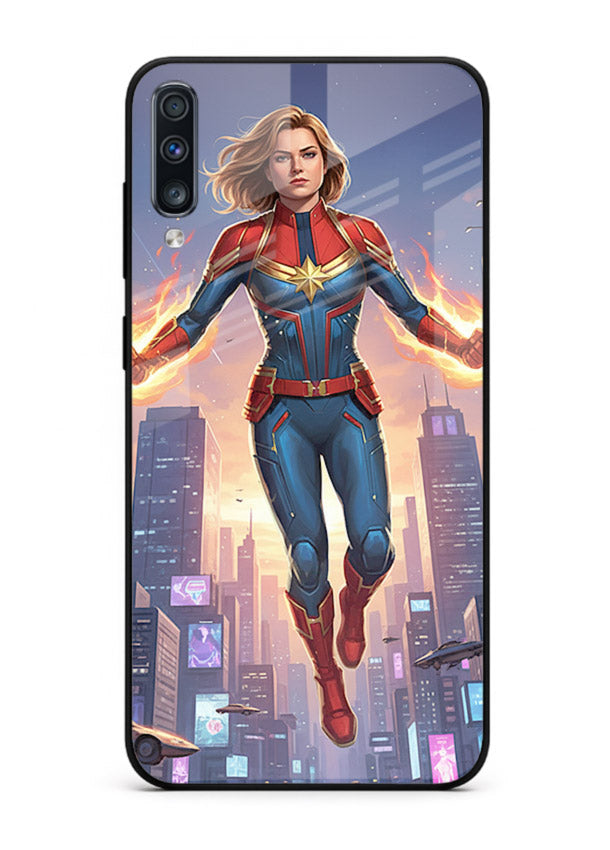 Captain Marvel Glow Energy cover for Samsung A70