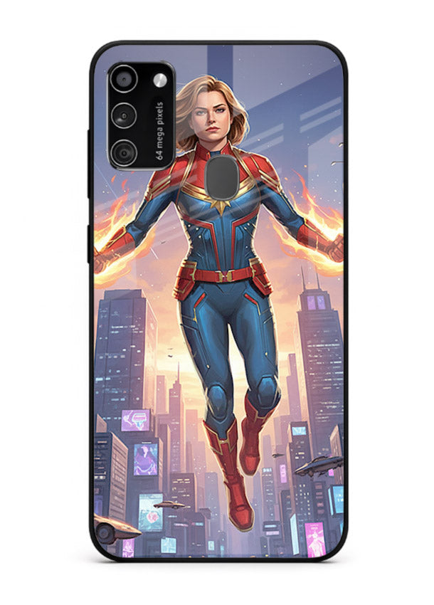 Captain Marvel Glow Energy cover for Samsung M21
