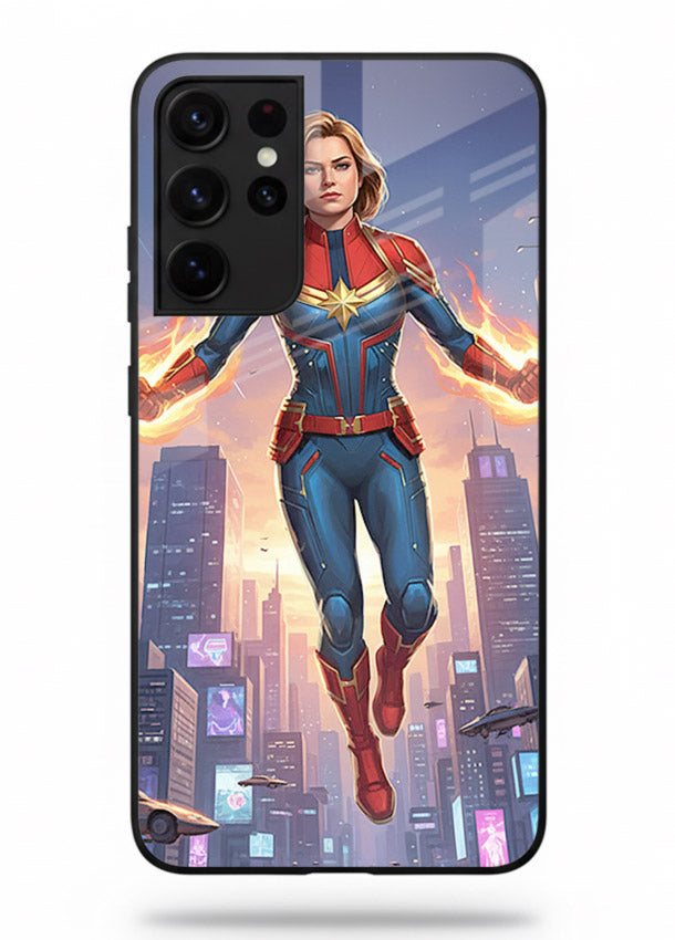 Captain Marvel Glow Energy cover for Samsung S21 Ultra