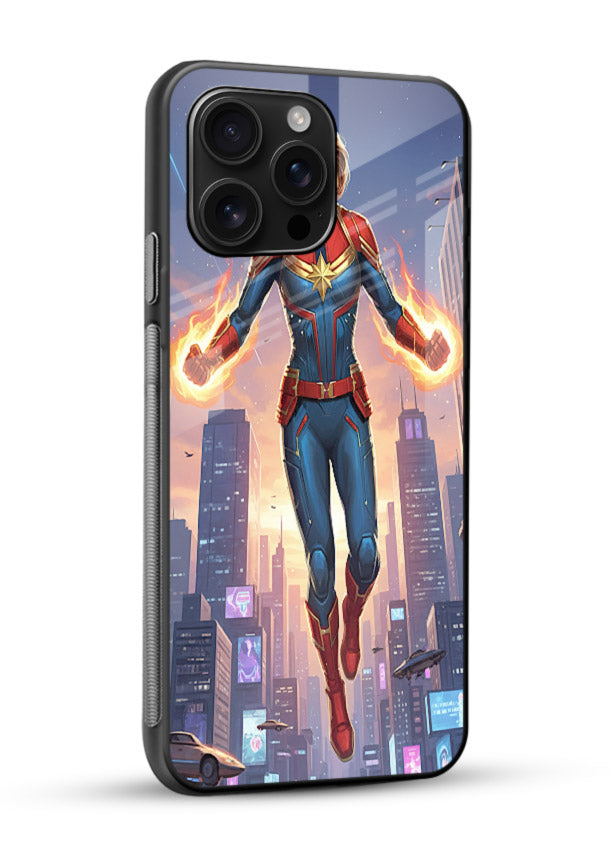 Captain Marvel Glow Energy cover for Glossy Vibrant Premium Look - Angle Side