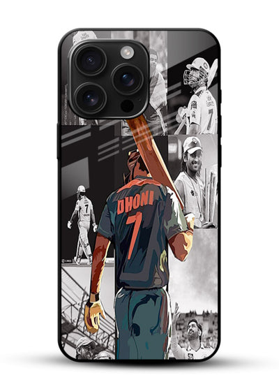 Cricket tribute collage artwork printed on tempered glass mobile back cover - 1