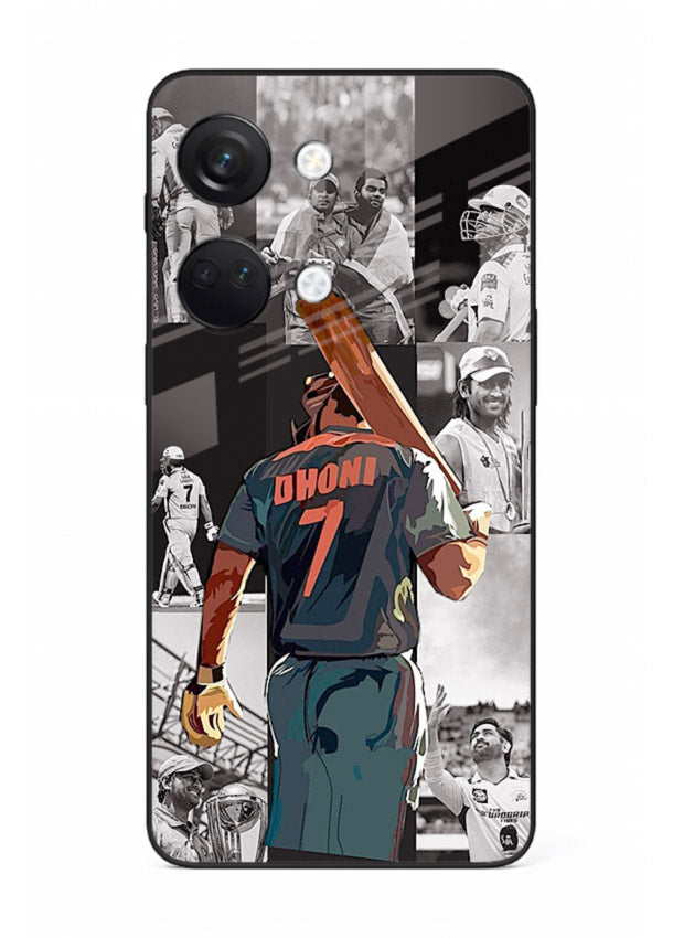 Cricket tribute collage artwork printed on tempered glass OnePlus Nord 3 back cover