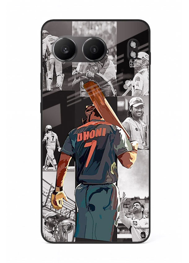 Cricket tribute collage artwork printed on tempered glass OnePlus Nord 4 back cover