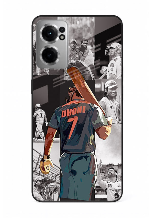 Cricket tribute collage artwork printed on tempered glass OnePlus Nord CE2 5G back cover