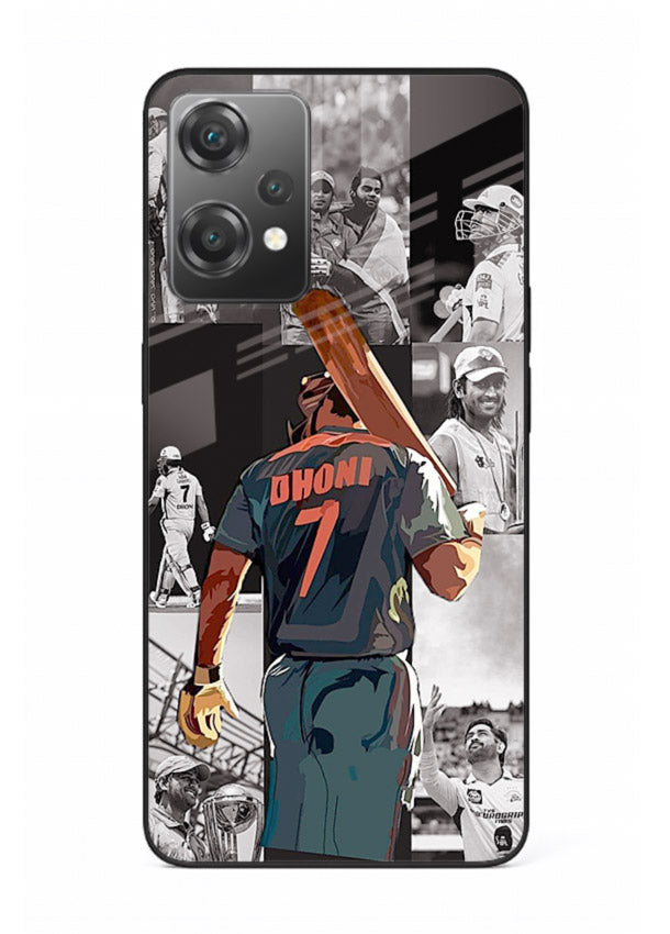 Cricket tribute collage artwork printed on tempered glass OnePlus Nord CE2 Lite 5G back cover