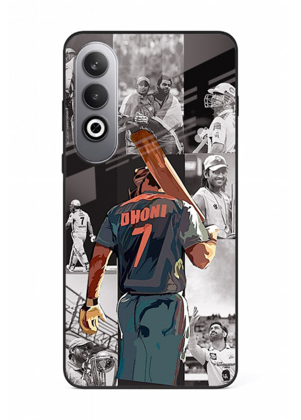 Cricket tribute collage artwork printed on tempered glass OnePlus Nord CE4 back cover
