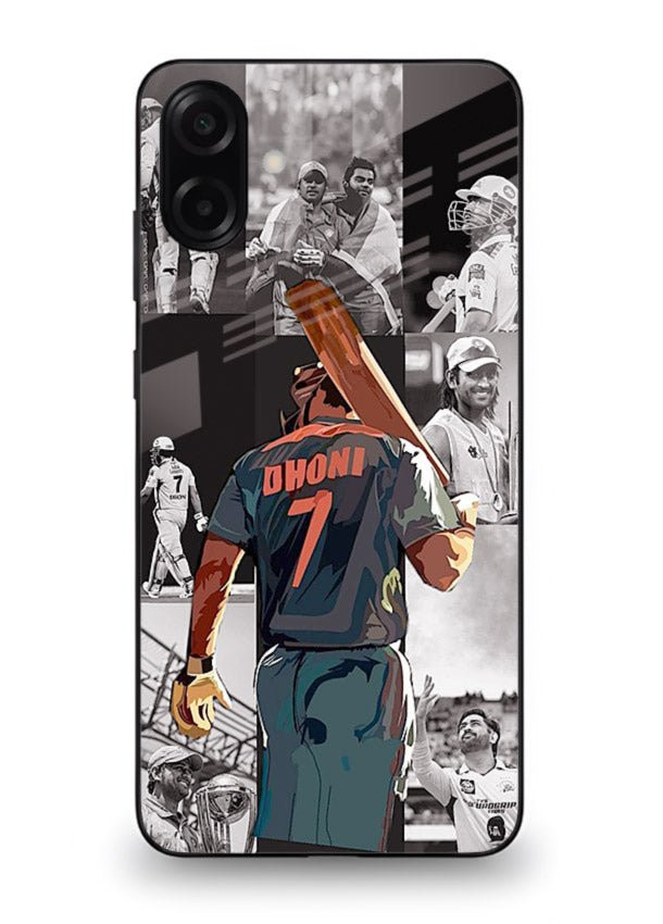 Cricket tribute collage artwork printed on tempered glass Samsung M13 5G back cover