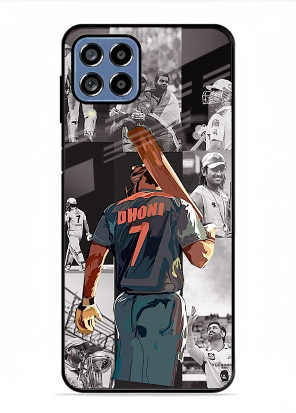 Cricket tribute collage artwork printed on tempered glass Samsung A22 4G back cover