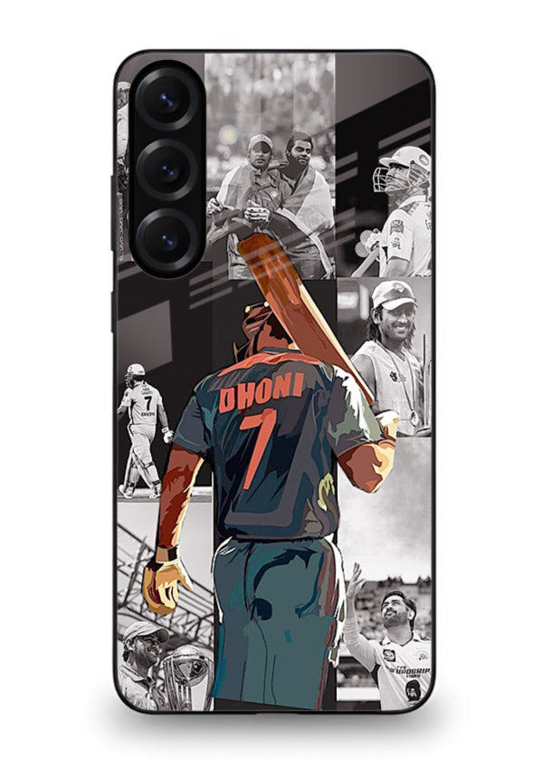 Cricket tribute collage artwork printed on tempered glass Samsung M35 5G back cover