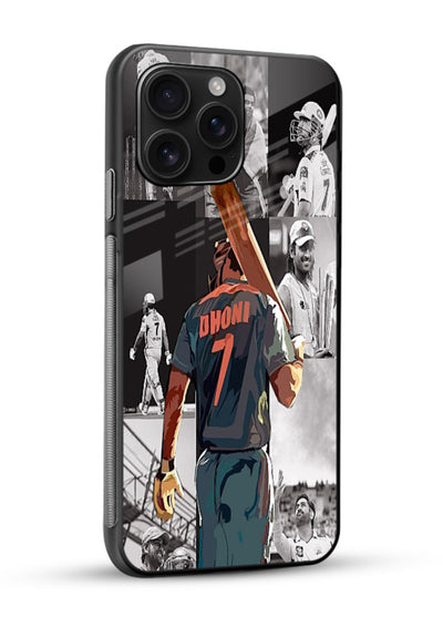 Cricket tribute collage artwork printed on tempered glass mobile back cover - 2