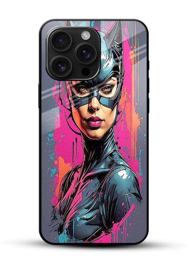 Catwoman Graffiti Art cover for Glossy Vibrant Premium Look - Angle Front