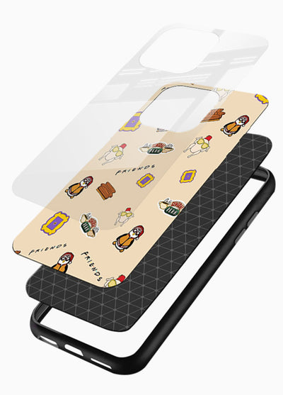 Sitcom doodle pattern artwork printed on tempered glass mobile back cover - 3
