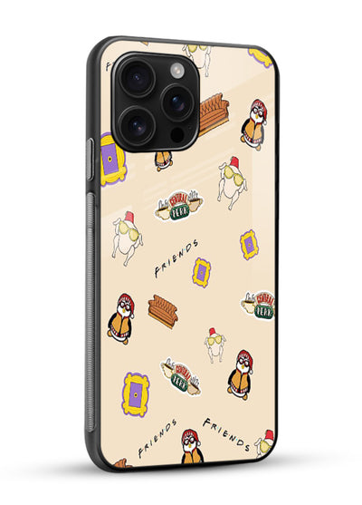 Sitcom doodle pattern artwork printed on tempered glass mobile back cover - 2